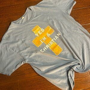 90s Christian tee with Yellow Cross Design